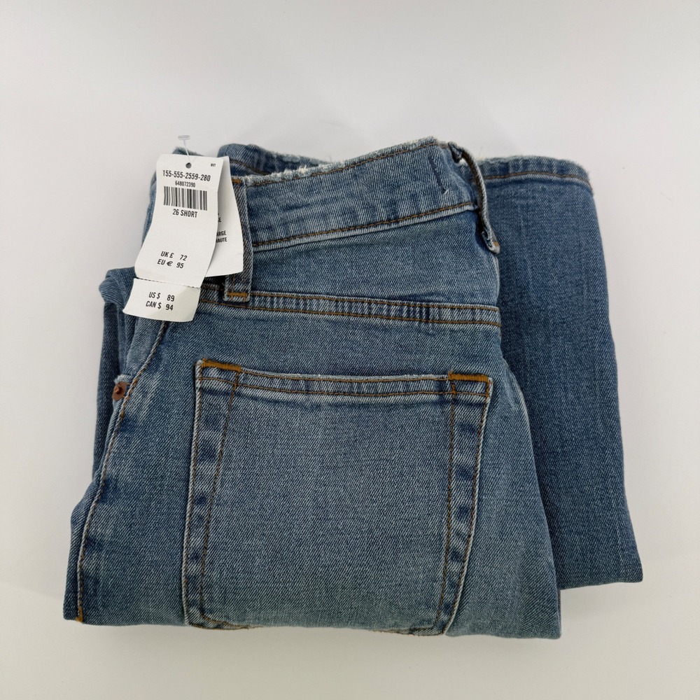 Abercrombie & Fitch The Crop Wide Leg Ultra High Rise Jeans Blue 26 Short 2S NEW